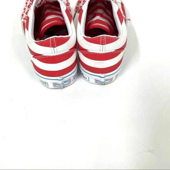Vans x Where’s Waldo ? Red White Old Skool Textile Low Top Size 5.5 - Picture 5 of 10